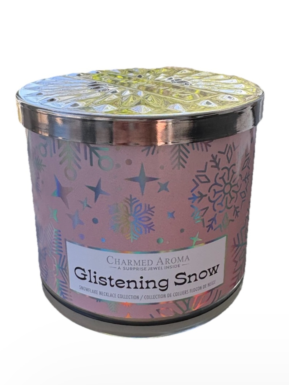 Glistening Snow Snowflake Necklace Collection Scented Candle